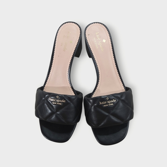 Kate Spade Pillow Sandal Women’s 9.5B Black Flats Quilted Slip On EU 40 - Picture 4 of 10